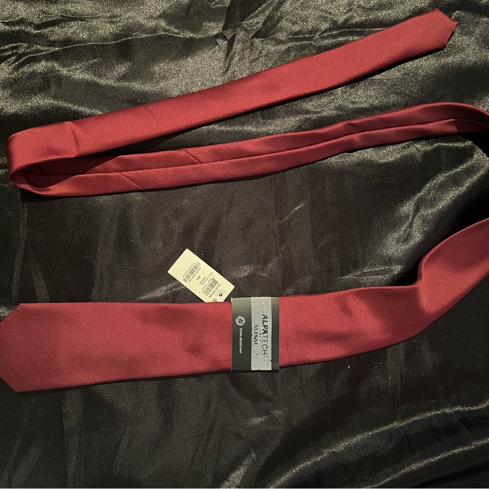 Alfani Business Class Formal Burgundy Red Silk Tie NWT